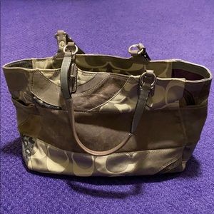 Coach gray shoulder purse